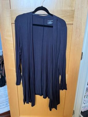 Lane Bryant Black Lightweight Open-Front Draped Cardigan